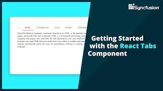 Getting Started with the React Tabs Component