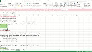 Forecasting with Excel - Moving Average