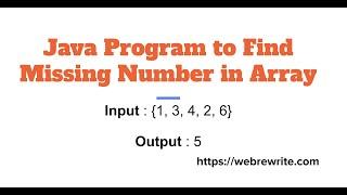 Find Missing Number in Array - Java Code