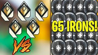 Valorant: 5 Radiant vs 65 Iron Players - Who Wins?