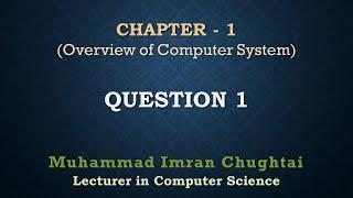 Lecture 01 - FSc Computer Science Part 1