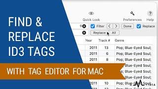Find & Replace tags for MP3 and other audio files on Mac with Tag Editor by Amvidia