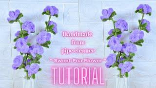 Handmade sweet pea flower from pipe cleaners | Chenille wire flowers