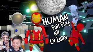 Astronautas en Mundo de Plastilina | En la Luna Human Fall Flat | Juegos Karim Juega