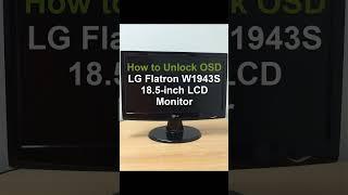 How to Unlock OSD | LG Flatron W1943S 18.5-inch LCD Monitor | #shorts