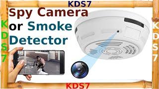 Spy Camera or Smoke Detector, Camera miniature and hidden, camera without electrical wiring,infrared