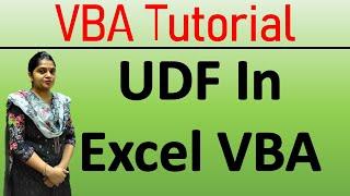 User Defined Function in VBA | Excel VBA for beginners | VBA functions | UDF in excel VBA
