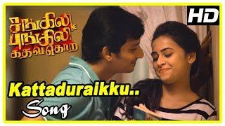 Sangili Bungili Kadhava Thorae Scenes | Kattaduraikku Song | Raadhika leaves Jiiva | Sridivya