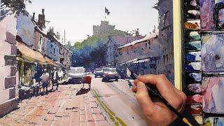 EASY WATERCOLOR - Street Scene Painting by Tim Wilmot