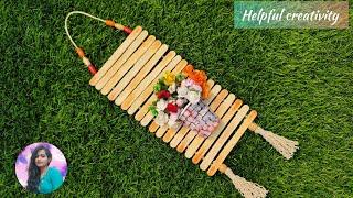 Ice cream Stick Wall Hanging Craft/Popsicle Stick Craft Ideas/Wall Hanging Showpiece Making