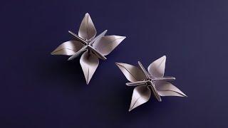 Простые оригами цветы • Как сделать цветочек из бумаги без клея • Origami Flower