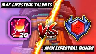Max Lifesteal Talents VS Max Lifesteal Runes in Bed Wars | Blockman Go | Bed Wars