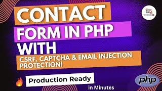 Build a Secure Contact Form with PHP | CSRF, CAPTCHA & Email Injection Protection!