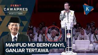 Ganjar Tertawa Saat Mahfud MD Tutup Debat Cawapres dengan Bernyanyi