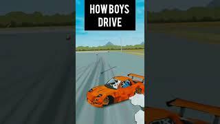 How Girls Drive vs How Boys Drive#frlegends#car#viral#drift#extremegaming#gaming#drifting#shortvideo