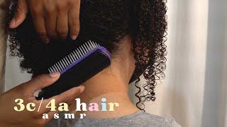 [ASMR] Defining My Friend's Afro 3c/4a Curls | Detangling, Hair Brushing | Soft Spoken