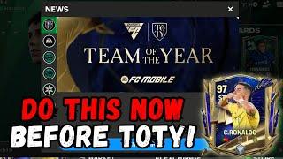 5 THINGS TO PREPARE BEFORE TEAM OF THE YEAR EVENT ARRIVES IN FC MOBILE 24!