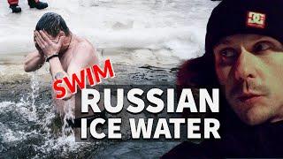 Bizarre Russian tradition: cold water swim at night. Religious ceremony - Epiphany swim. Russia Vlog