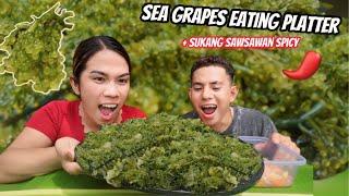 SEA GRAPES EATING PLATTER WITH SUKANG SAWSAWAN SPICY | FRANULY