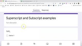 Superscript and subscript in Google Forms