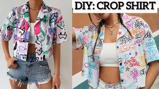 How to Draft a Crop Box Shirt Pattern with a Notched Collar.