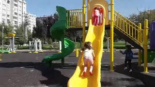 Defne and her cousin are playing in the playground together