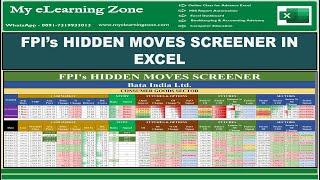 FPI's Hidden Moves Screener in  Excel Part - 01