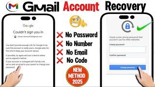 How To Recover Gmail Account Password without Recovery Email And Phone Number 2025 || Gmail Recovery