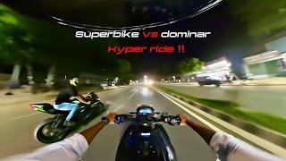 Night Hyper Ride Vlog: Kawasaki ZX6R & Dominar 400 Wheelie Fun #Kawasaki #bikerslife