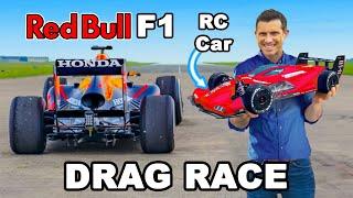 F1 Car v Radio Controlled Car: DRAG RACE