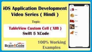 Implement TableView with Custom Cell Using XIB File in Swift 5 XCode | Hindi | Easiest Method.