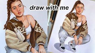 brown varsity girl  draw with me