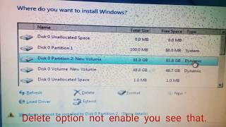 Disk Partition All Dynamic  (no enable delete option in hard disk)