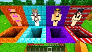I found a GIRL TUNNEL  in UNDERGROUND HOUSE in Minecraft ! What's INSIDE the SECRET TUNNELS ?