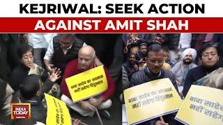 Aam Aadmi Party Led By Kejriwal Protests Outside Amit Shah's Residence Over Ambedkar Remarks