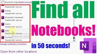 CAN'T FIND NOTEBOOK IN ONENOTE