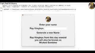 Name Generator Created with Python