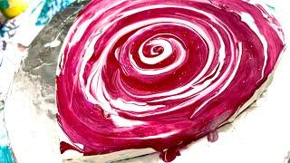 Melting Hearts & Summer Vibes: Raspberry Ripple Swipe Fluid Art! 