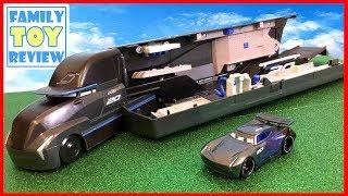New Cars 3 Toys Jackson Storm's Transforming Hauler Playset Gale Beaufort  Live Toy Unboxing Show