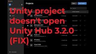 Project does not start in Unity Hub 3.2.0 (Windows 10, 2022)
