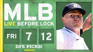 MLB DFS Picks Today 7/12/24: DraftKings, FanDuel & PrizePicks Baseball Lineups | Live Before Lock