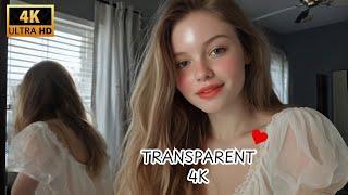 4K white lingerie transparent try on haul | see through/transparent |try on haul see everything # 13