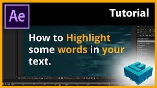 How to Highlight words easily - After Effects Tutorial