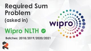 WIPRO CODING QUESTION - Required Sum Problem