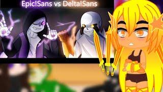 Mob Talker React To Epic!Sans vs Delta!Sans by Nec But Animator