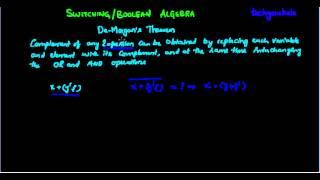 Boolean Algebra   De Morgans Theorem