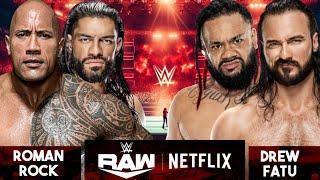 FULL MATCH : Roman Reigns & The Rock Vs. Drew McIntyre & Jacob Fatu - WWE RAW on Netflix |