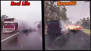 Real Life Crashes vs. BeamNG.Drive | Comparative Compilation #1