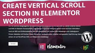How to Create Vertical Scroll Section / Page using Plugin in Elementor WordPress