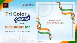 Independence Day India poster design in illustrator | Republic day design in illustrator